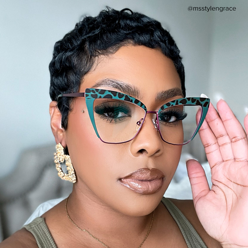 Luperon Cateye Dark-Green Glasses6