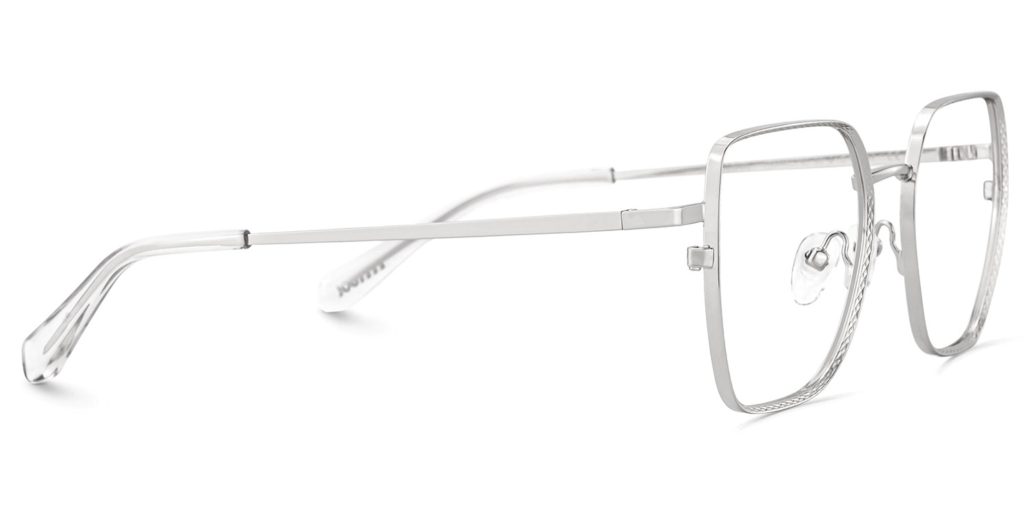 Fife Silver Full Frame Metal Prescription Glasses4