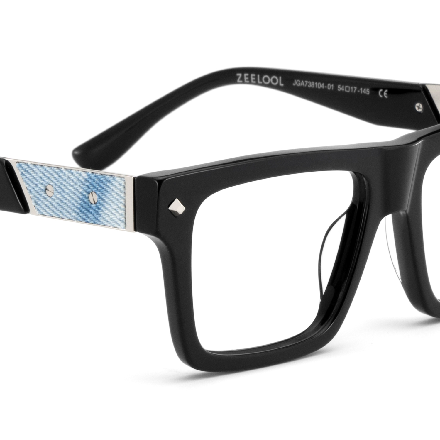 Trent Eyeglasses in Rectangle Black Frame | ZEELOOL UK5