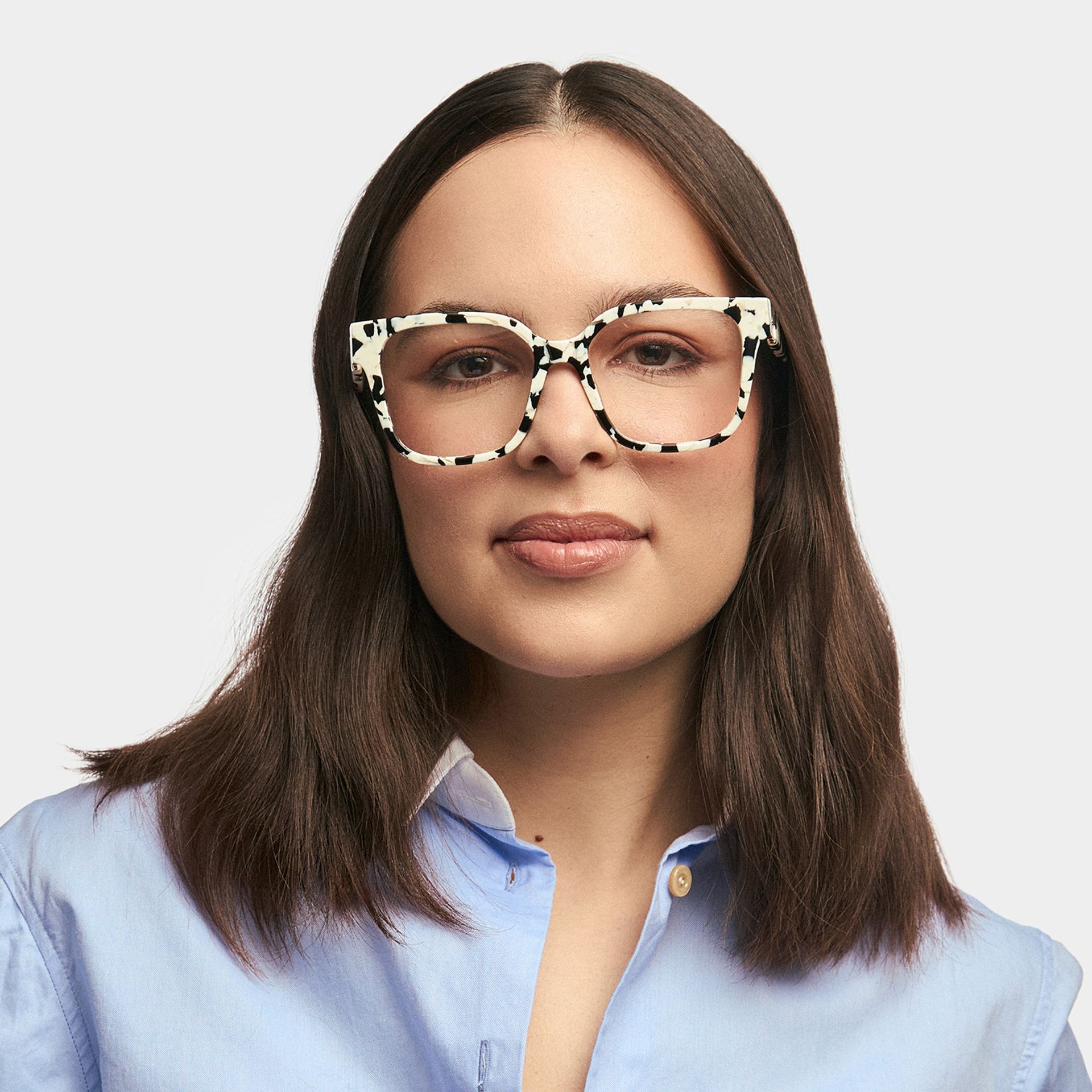 Kerri Wide Cow Print Glasses with Square Frames | ZEELOOL UK0