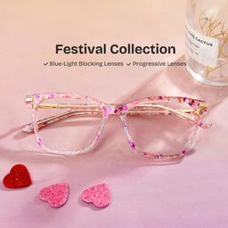 Eliot Pink Rectangle Glasses0
