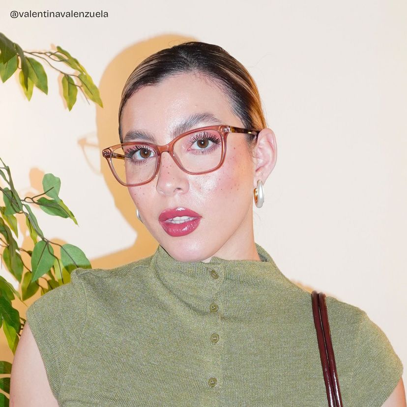 Bella Pink Rectangle Glasses
