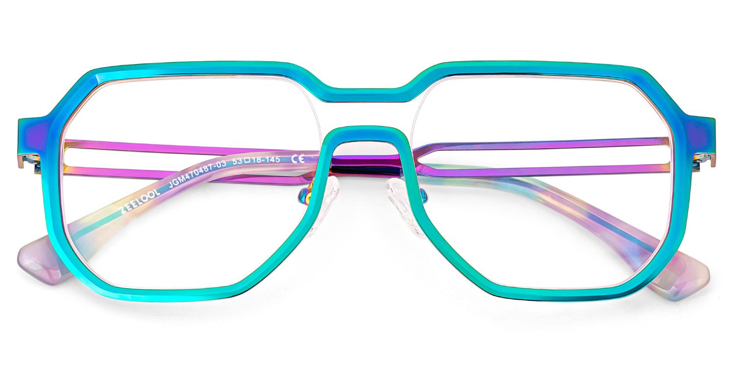 Men's Geometric Glasses in an Iridescent Color3