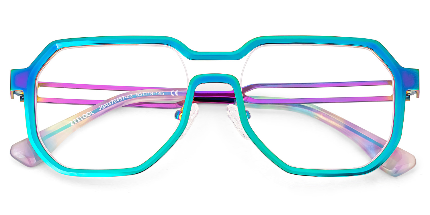 Men's Geometric Glasses in an Iridescent Color3