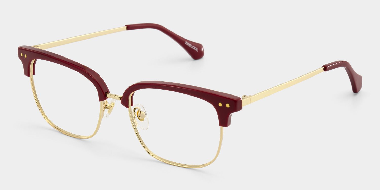 Nathan Red Frame Glasses with Browline Frame Online | ZEELOOL3