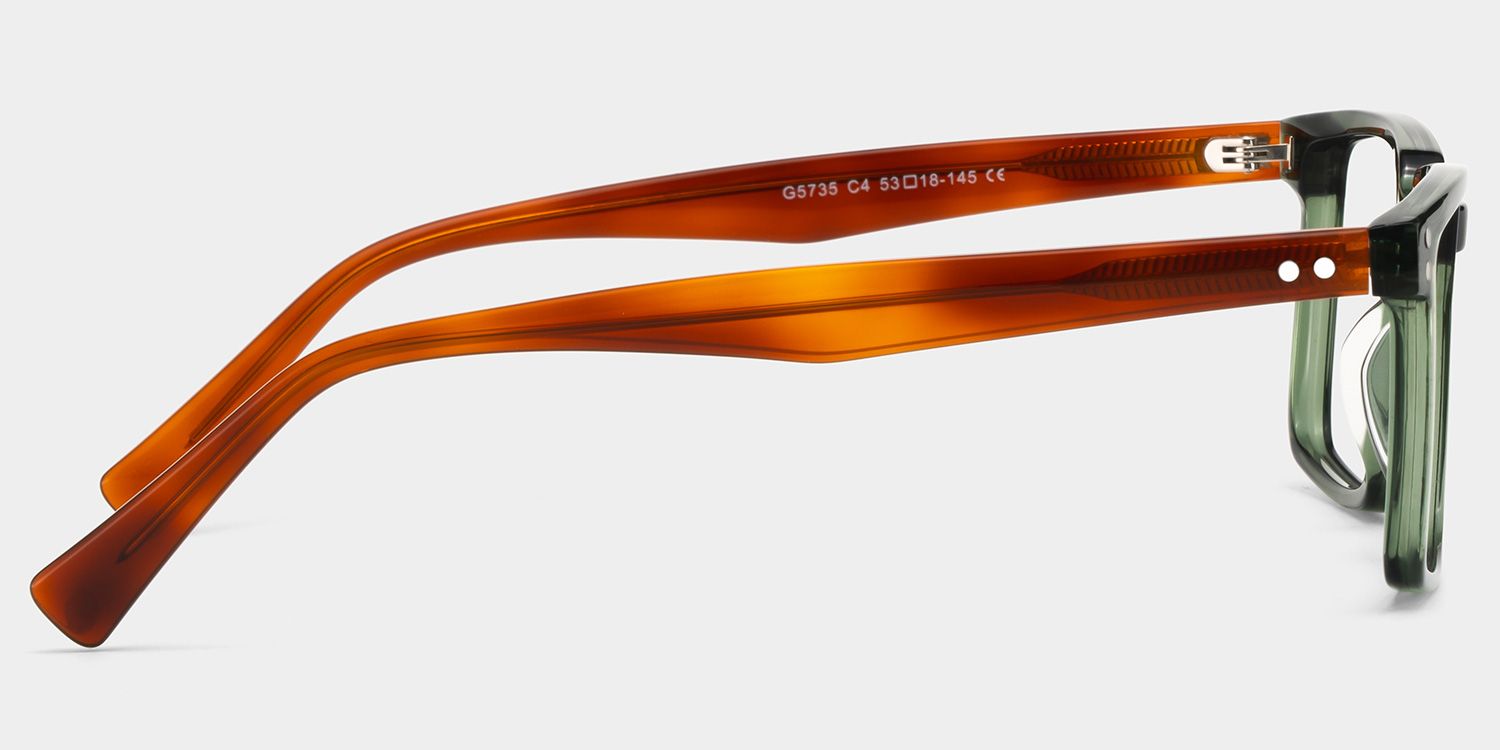 Griffin Green Brown Frame Glasses with Rectangle Frame Online | ZEELOOL UK3