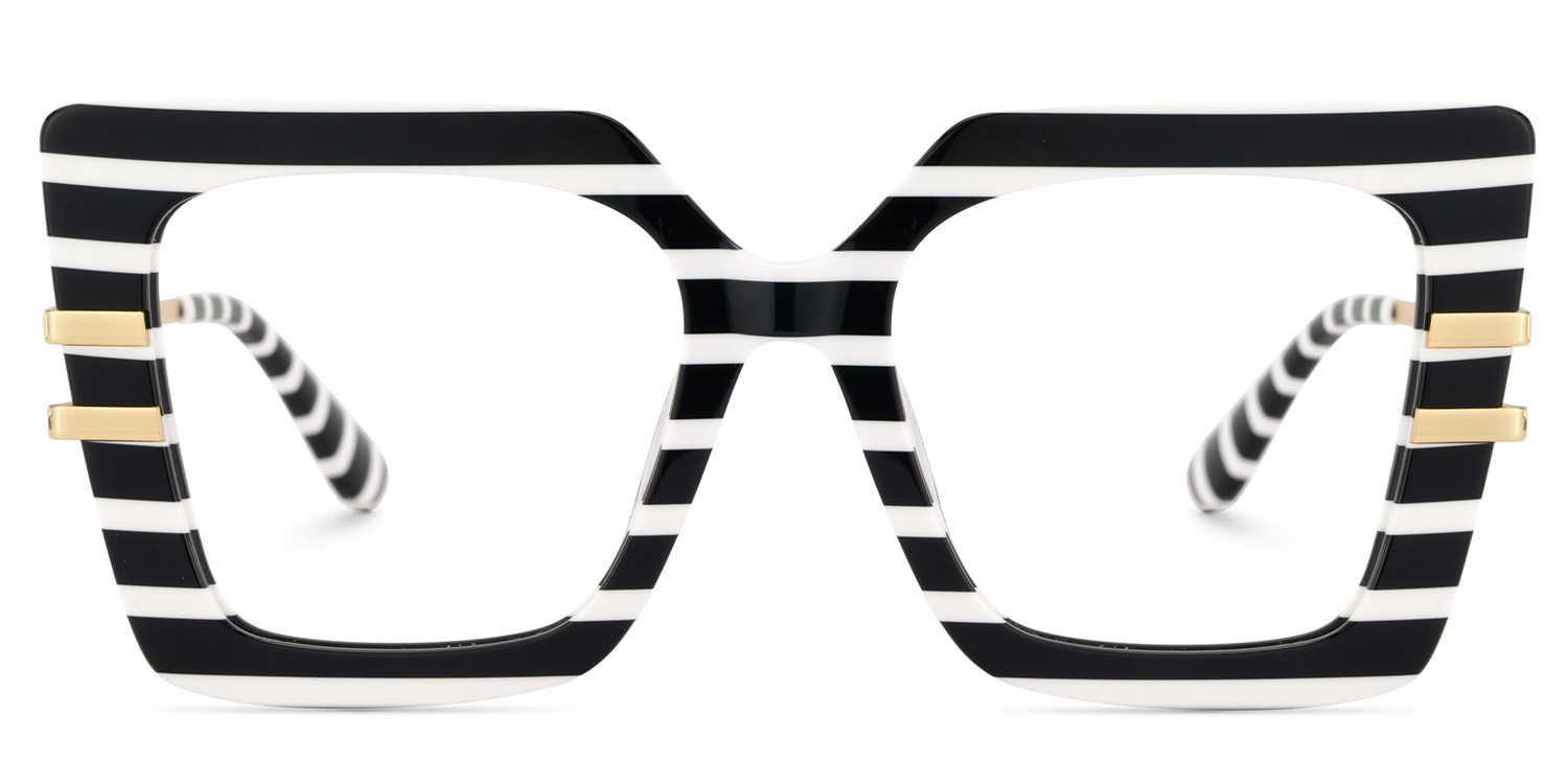 Poutine Square Black White Glasses0