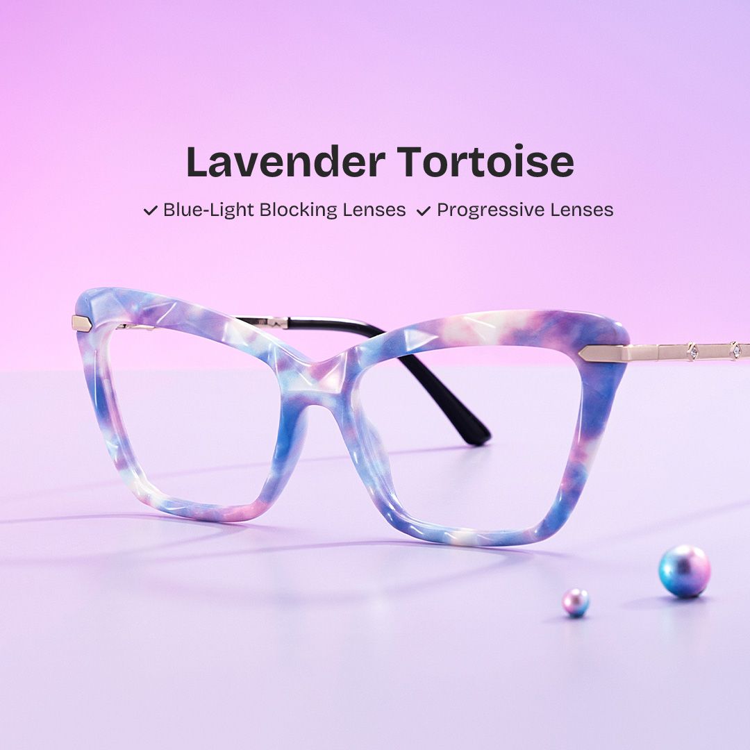 Juliet Cateye Purple TR90 Frame Glasses | ZEELOOL UK0