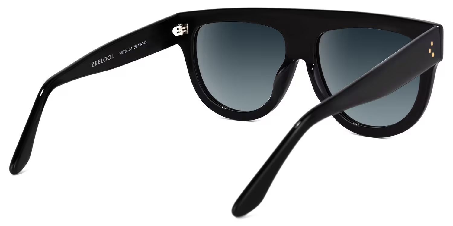 Jules Round Sunglasses with Acetate Black Frames | ZEELOOL CA3