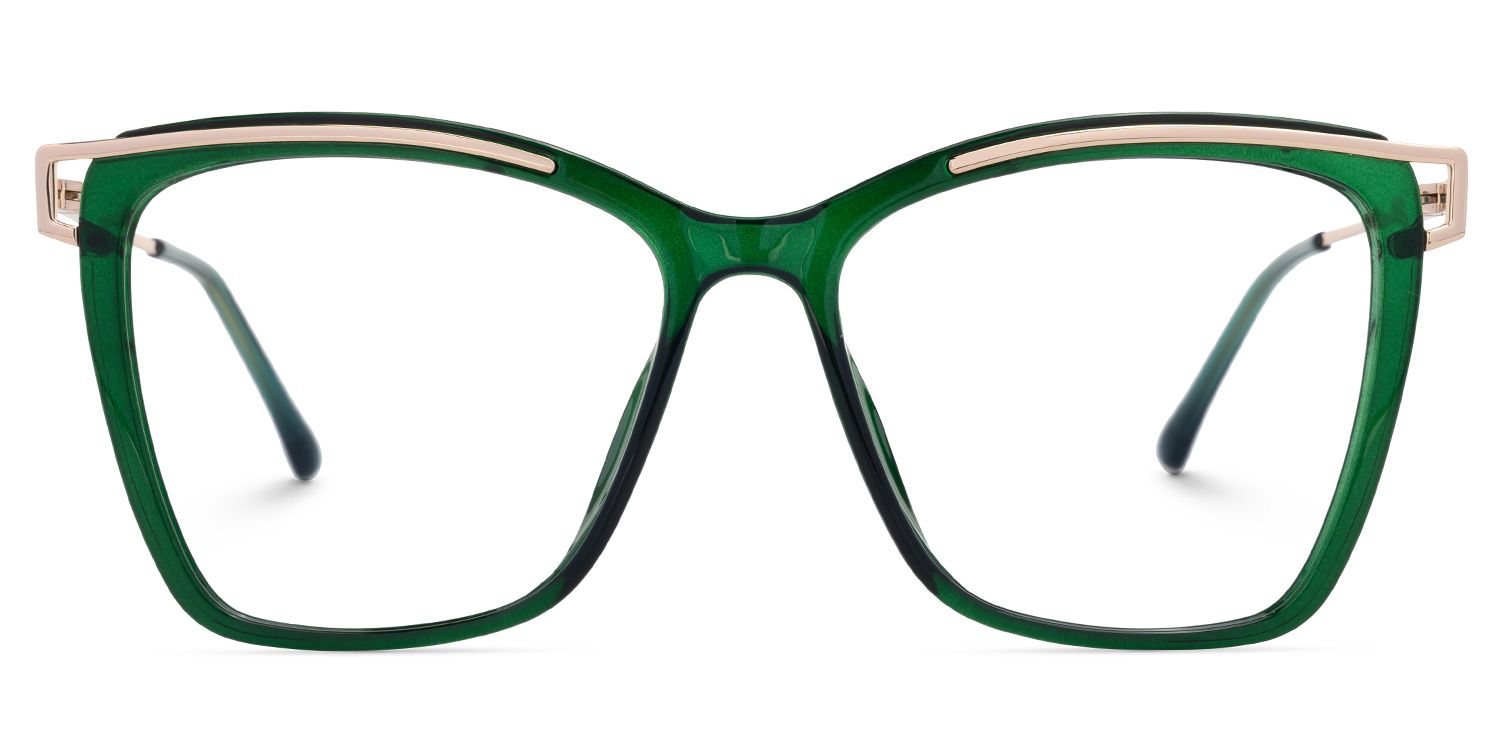 Krystle Square Green Thin Frames Glasses | ZEELOOL UK0