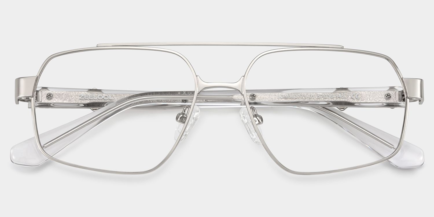 Sterling Eyeglasses in Aviator Silver Frame | ZEELOOL UK2