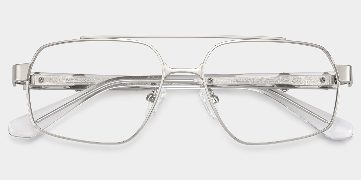 Sterling Eyeglasses in Aviator Silver Frame | ZEELOOL UK2
