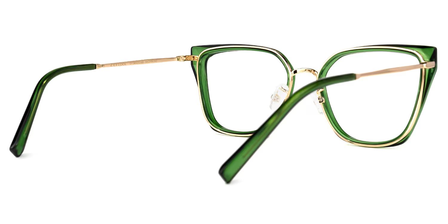 Martine Square Green Glasses | ZEELOOL UK3