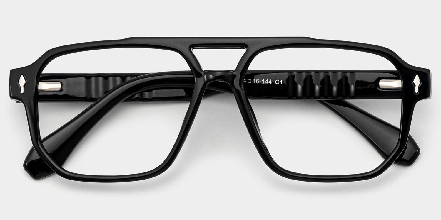 Colton Black Frame Glasses with Aviator Frame Online | ZEELOOL2