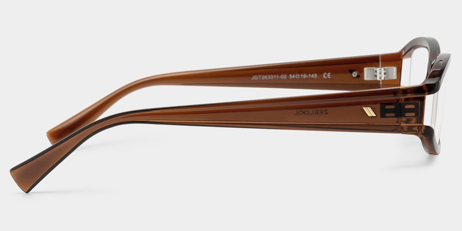 Willow Y2K Brown Rectangle Glasses for Ladies | ZEELOOL3