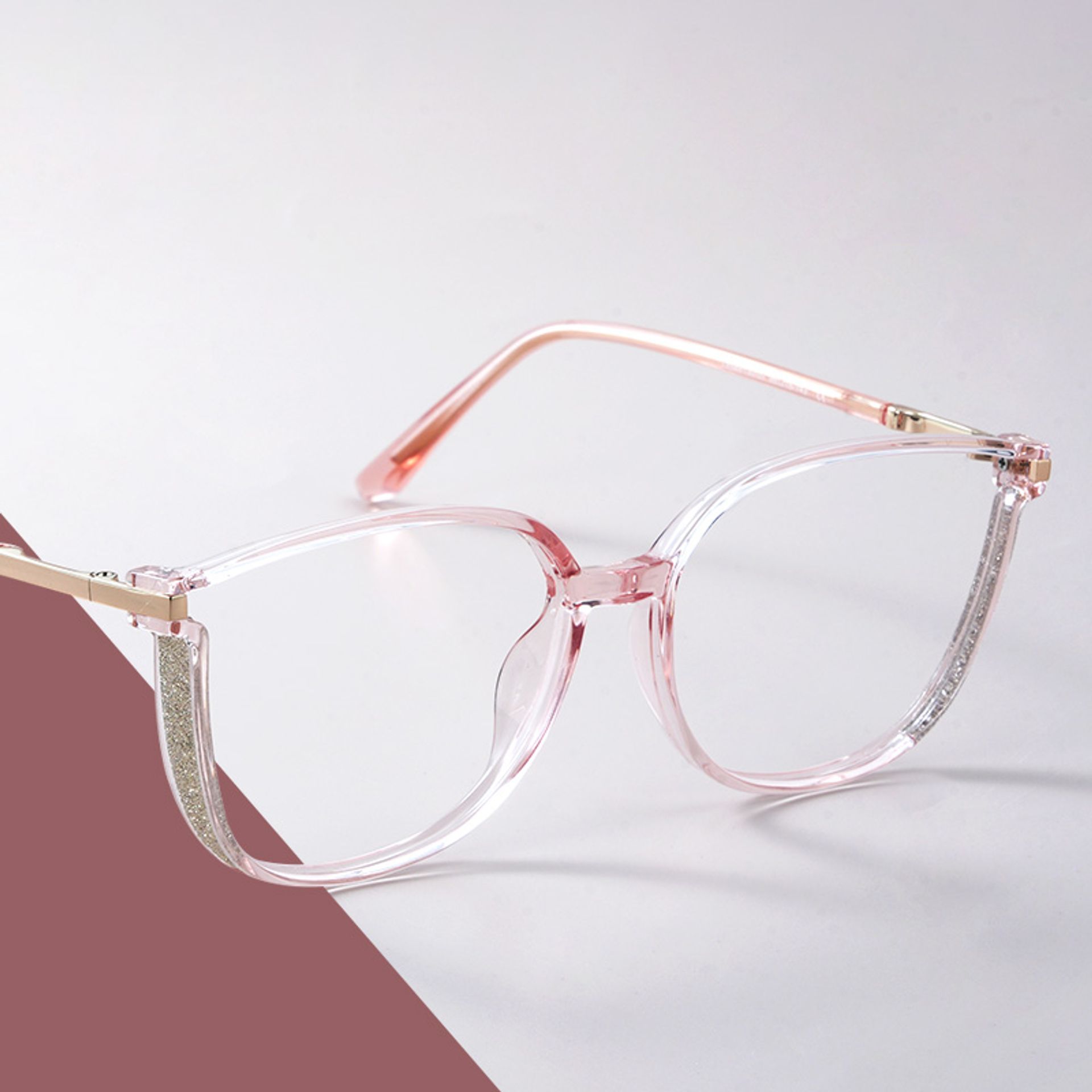 Rodz Light Pink Square Frame Glasses | Zeelool0
