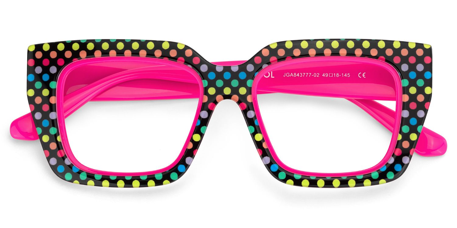 Kent Acetate Rainbow Frame Glasses with Square Shape | ZEELOOL UK3