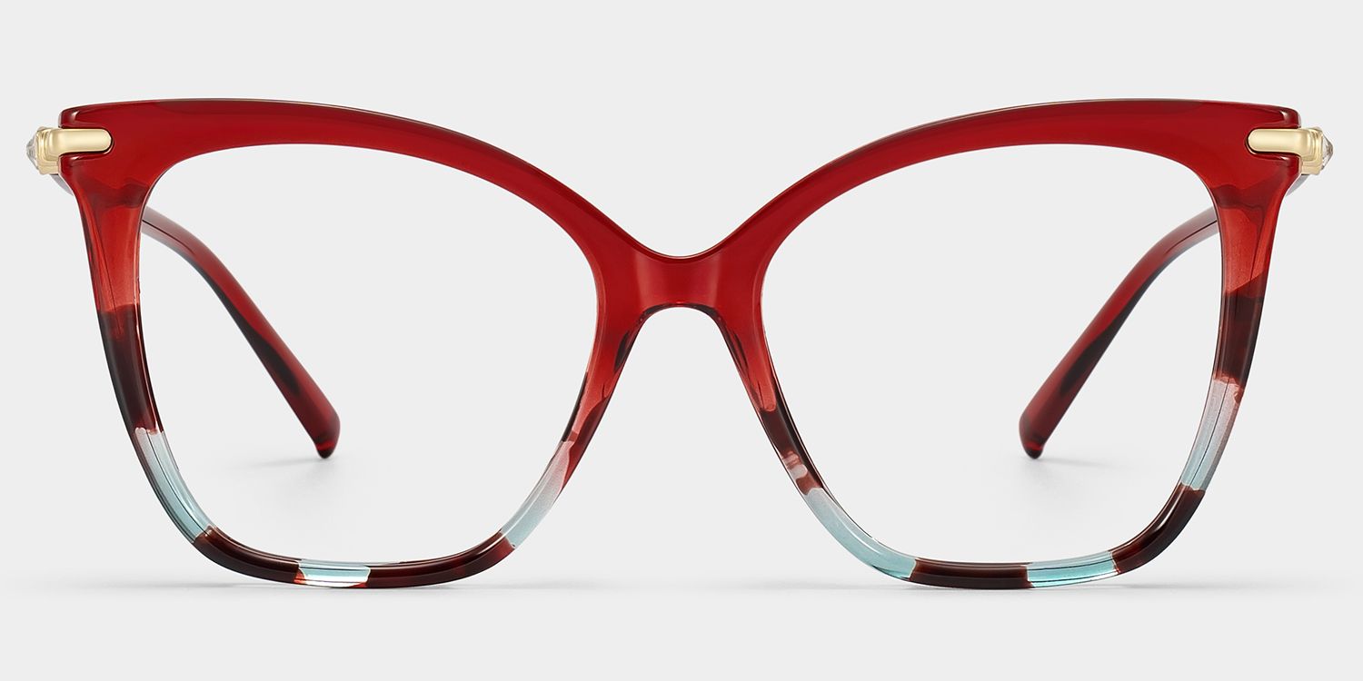 Lamar Butterfly Red Eyeglasses and Two-Tone Frames1