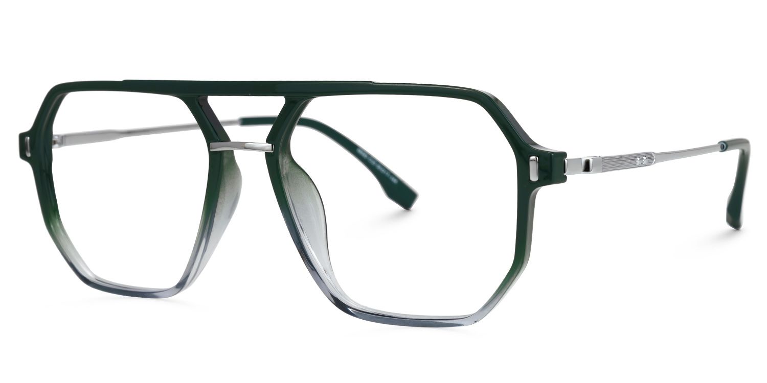 Aviator Lizbeth Green Glasses on sale -Zeelool Glasses1