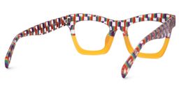Benitez Square Orange Glasses3