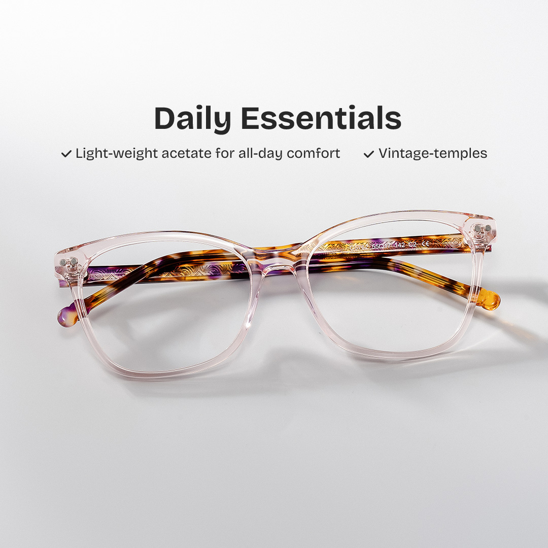 Marigold Rectangle Pink Tortoise Glasses0