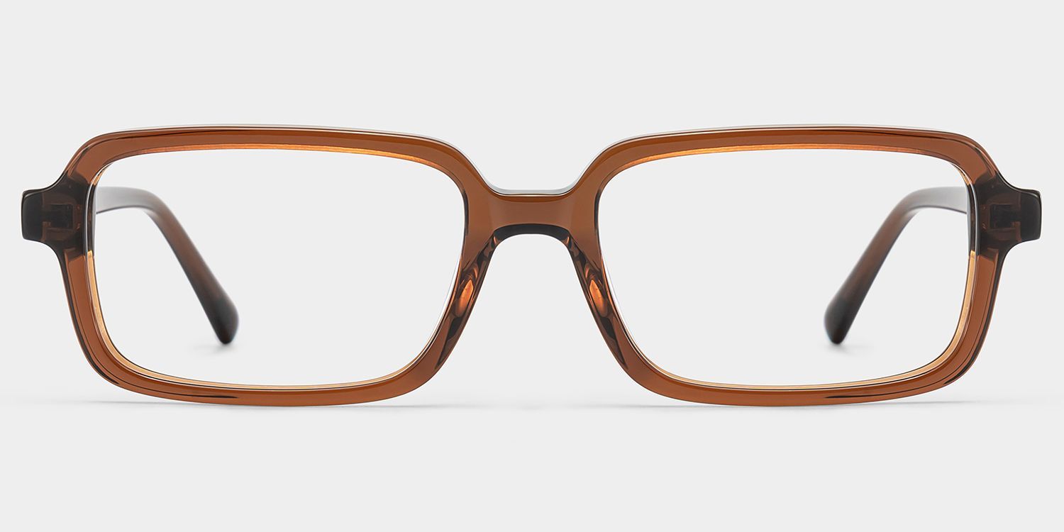 Danielle Walnut glasses - Brown Rectangle Frames | ZEELOOL1