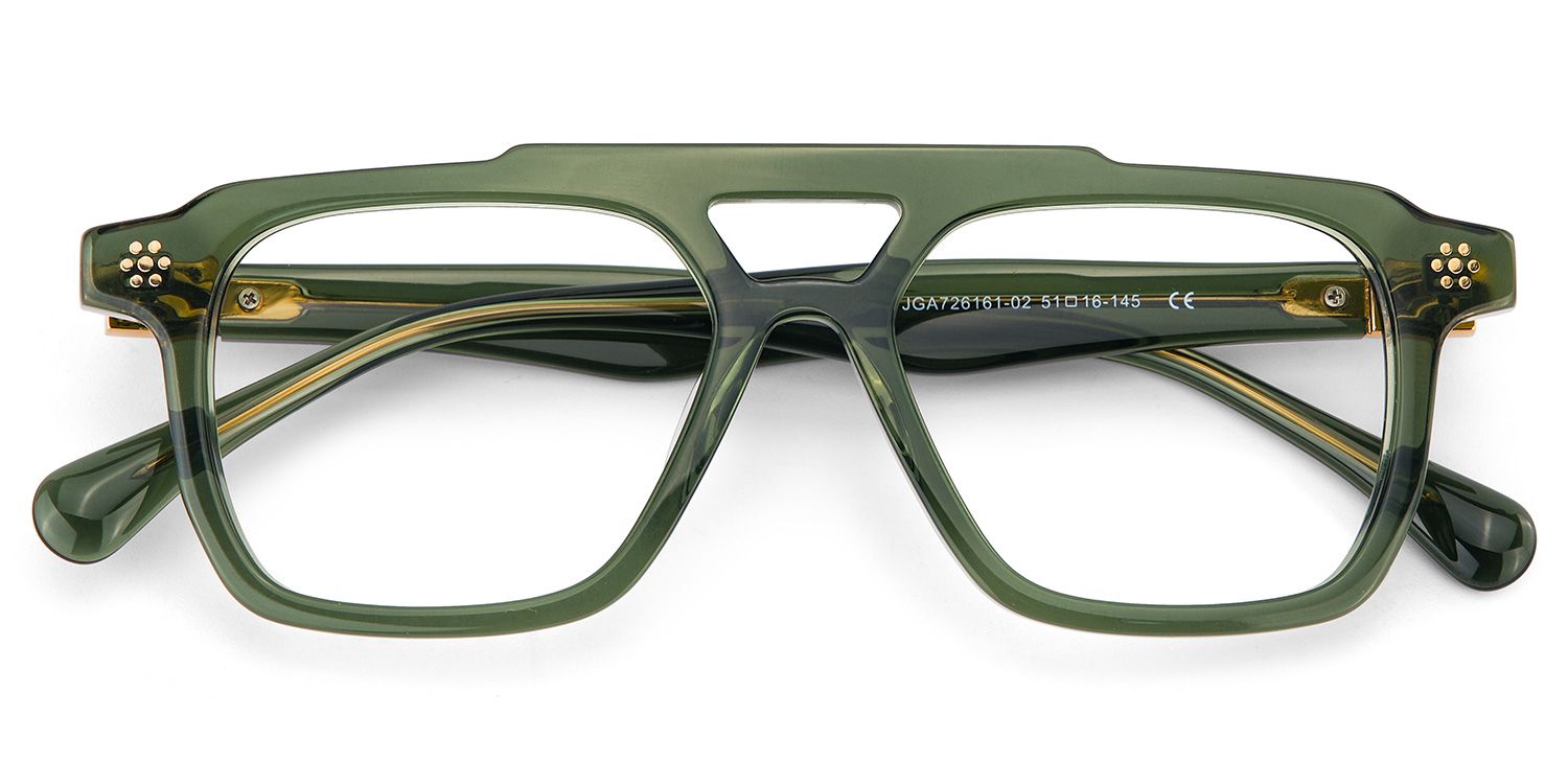 Mercurio Eyeglasses in Aviator Green Frame | ZEELOOL UK2