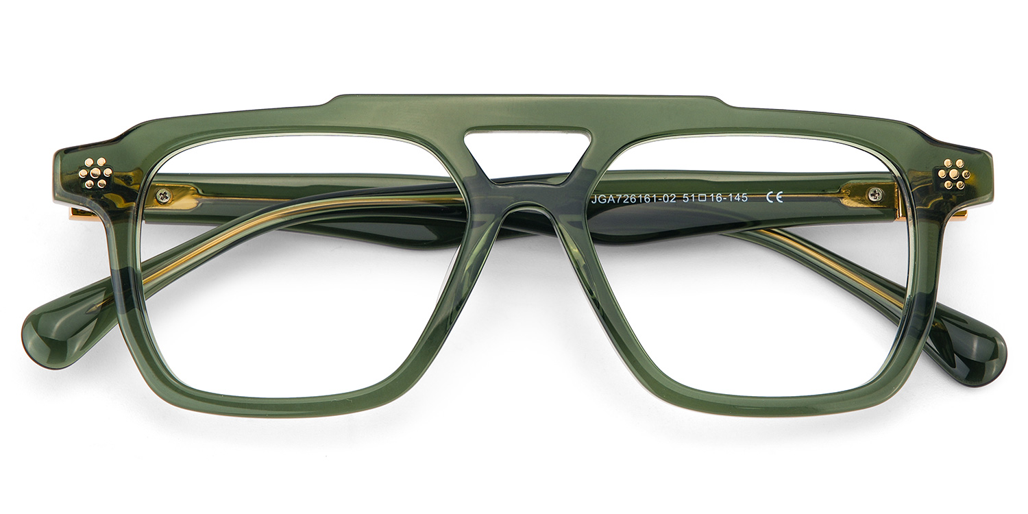 Mercurio Eyeglasses in Aviator Green Frame | ZEELOOL UK2