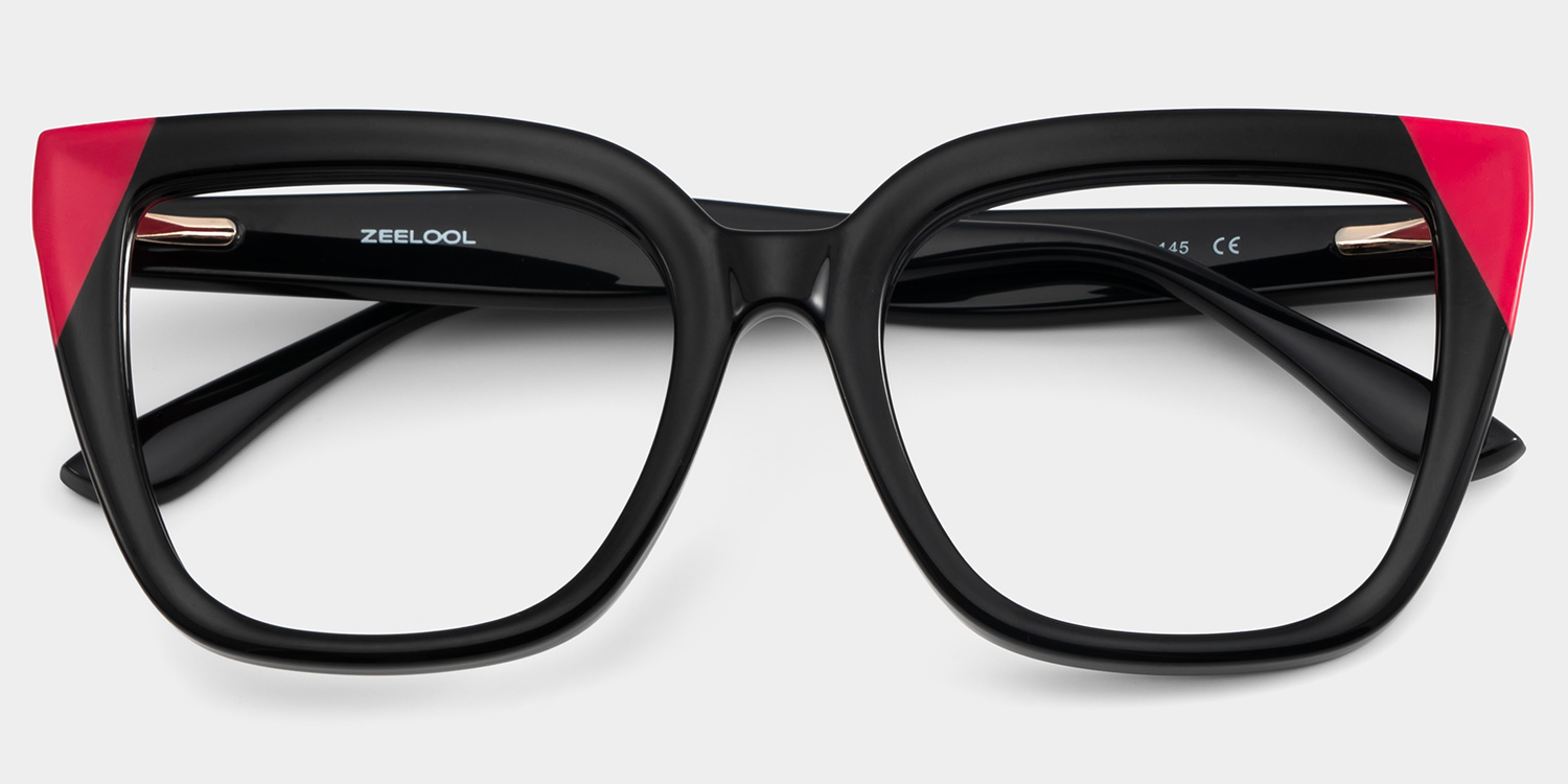 Mirta Square Black Pink Glasses1