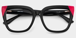 Mirta Black Pink Square Glasses1