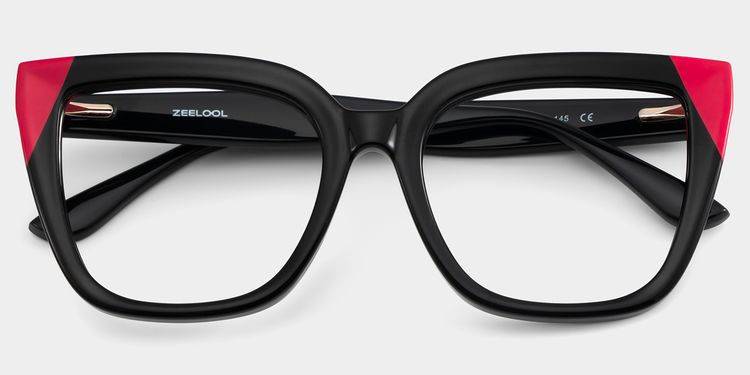 Mirta Black Pink Square Glasses