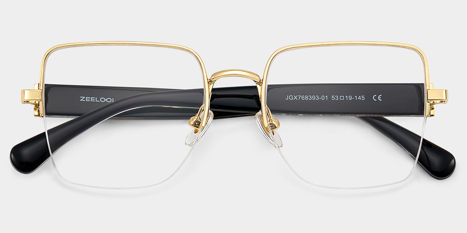 Lauren Gold Frame Glasses with Square Frame Online | ZEELOOL3