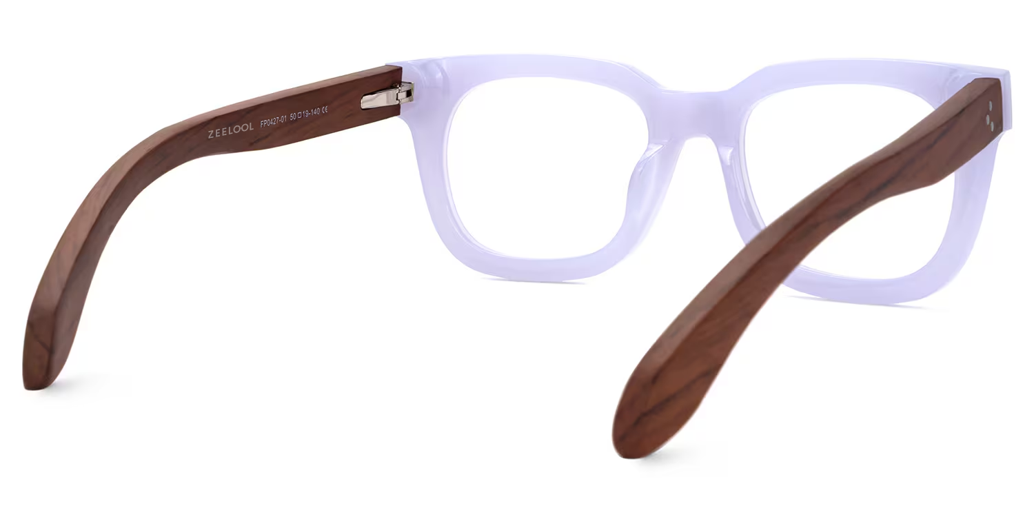 Diana Rectangle Light Purple Glasses | ZEELOOL UK3