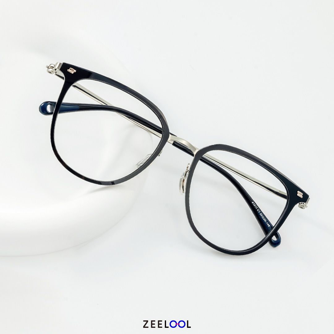 Gilliane Round Black Blue Light Glasses Thin Frame | ZEELOOL UK4