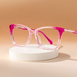 Juno Rectangle Pink Glasses0