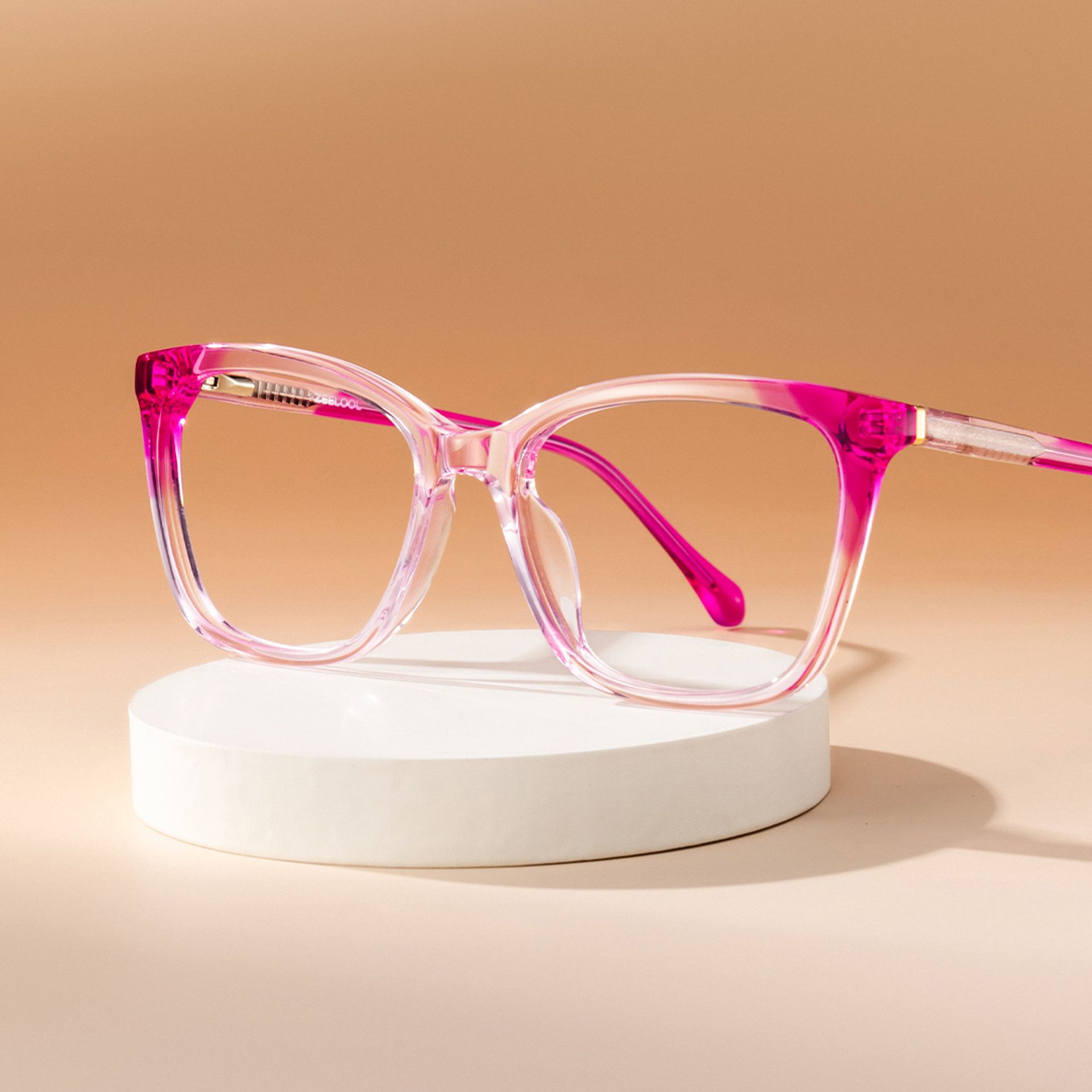 Juno Rectangle Pink Frame Eyeglasses for Woman| ZEELOOL UK0