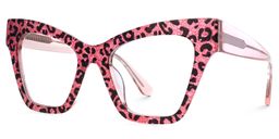 Ansyah Cateye Pink Leopard Glasses2