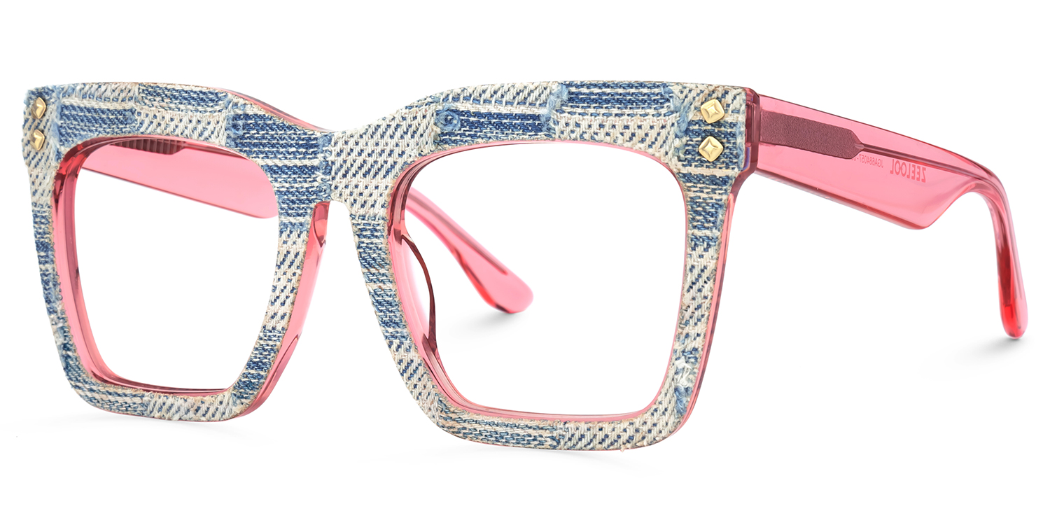 Porsha Square Blue White Glasses1