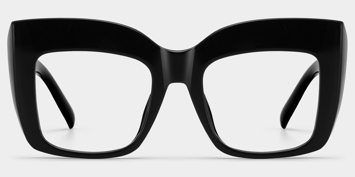 Alberta Cat Eye Black Oversized Thick Frame Glasses0
