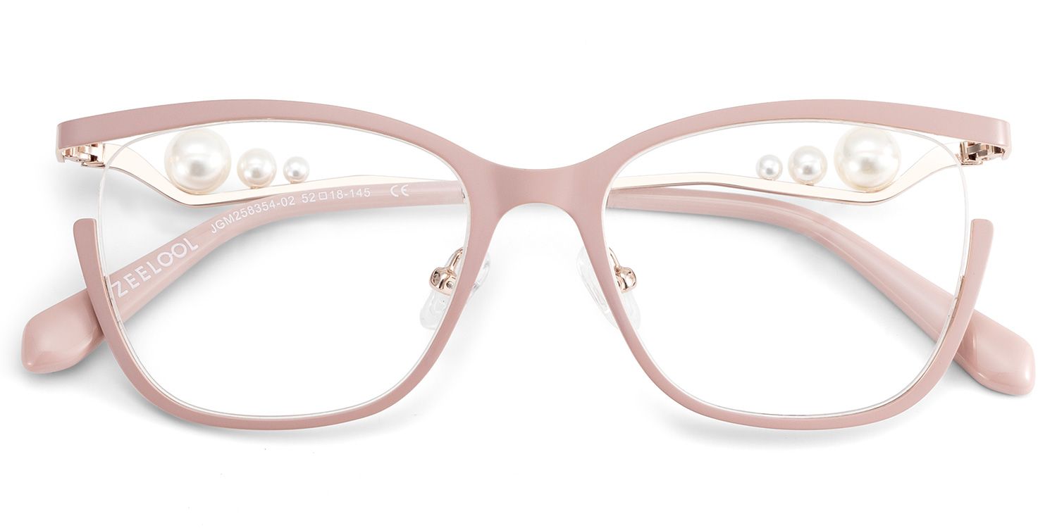 Aria Eyeglasses in Round Pink Frame | ZEELOOL UK3
