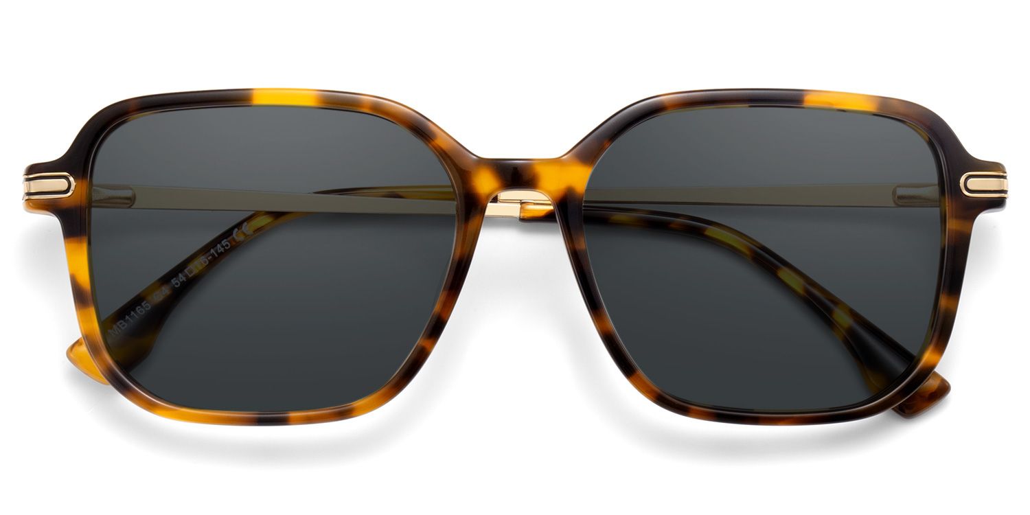 Jetson Tortoise Rectangle Polarized Sunglasses for Driving | ZEELOOL UK1