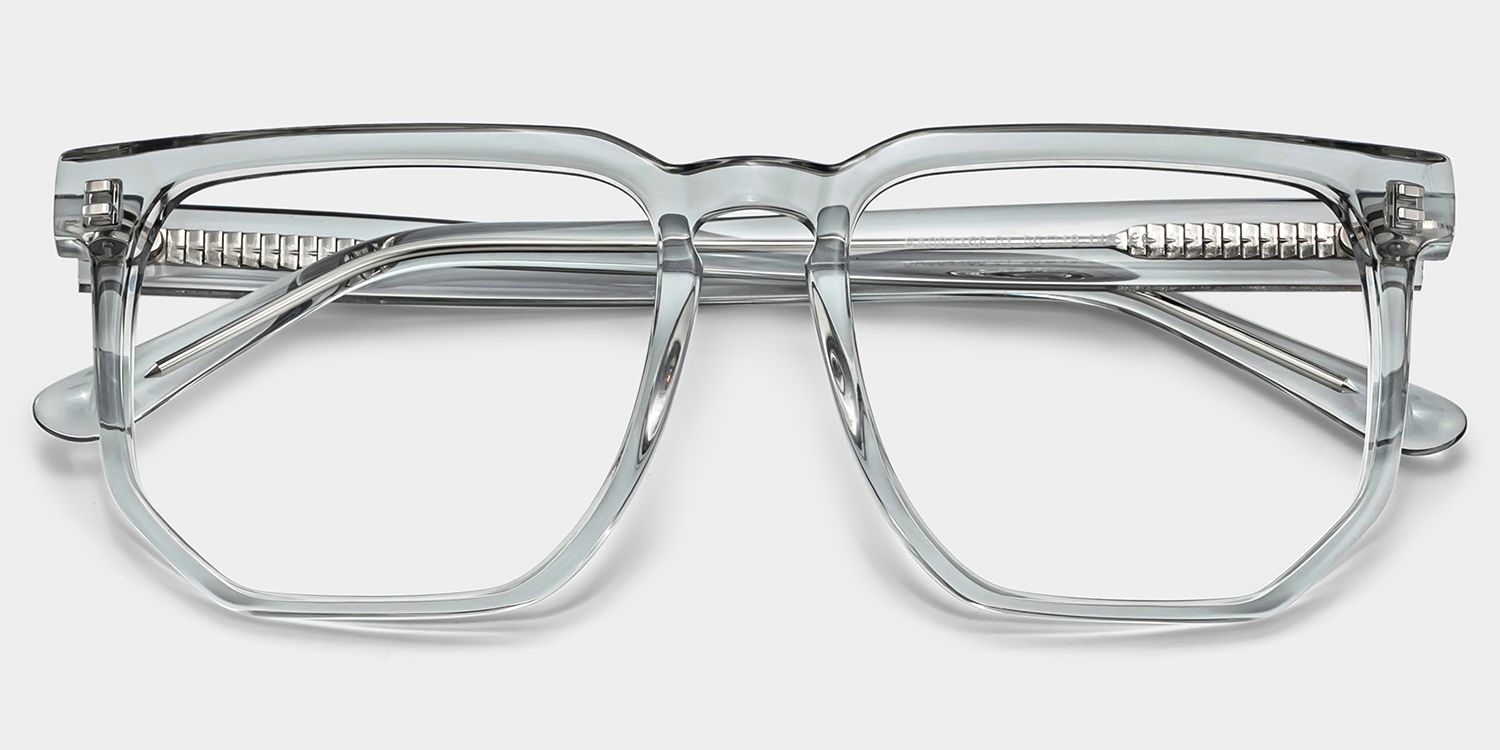 Matherne Square Clear Gray Eyeglasses | ZEELOOL UK1