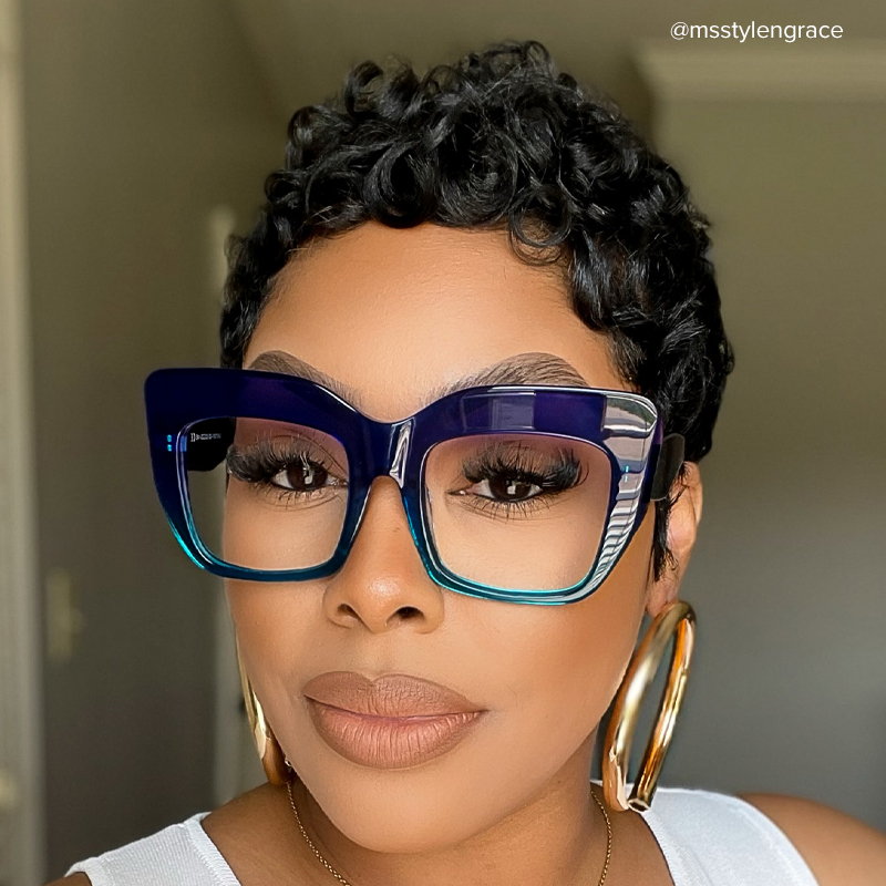 Charmaine Blue-Green Frame Glasses | ZEELOOL UK8