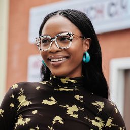 Lidia Square Cow Print Glasses6