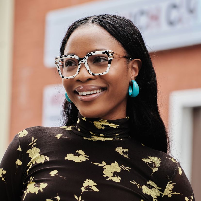 Lidia Square Cow Print Glasses