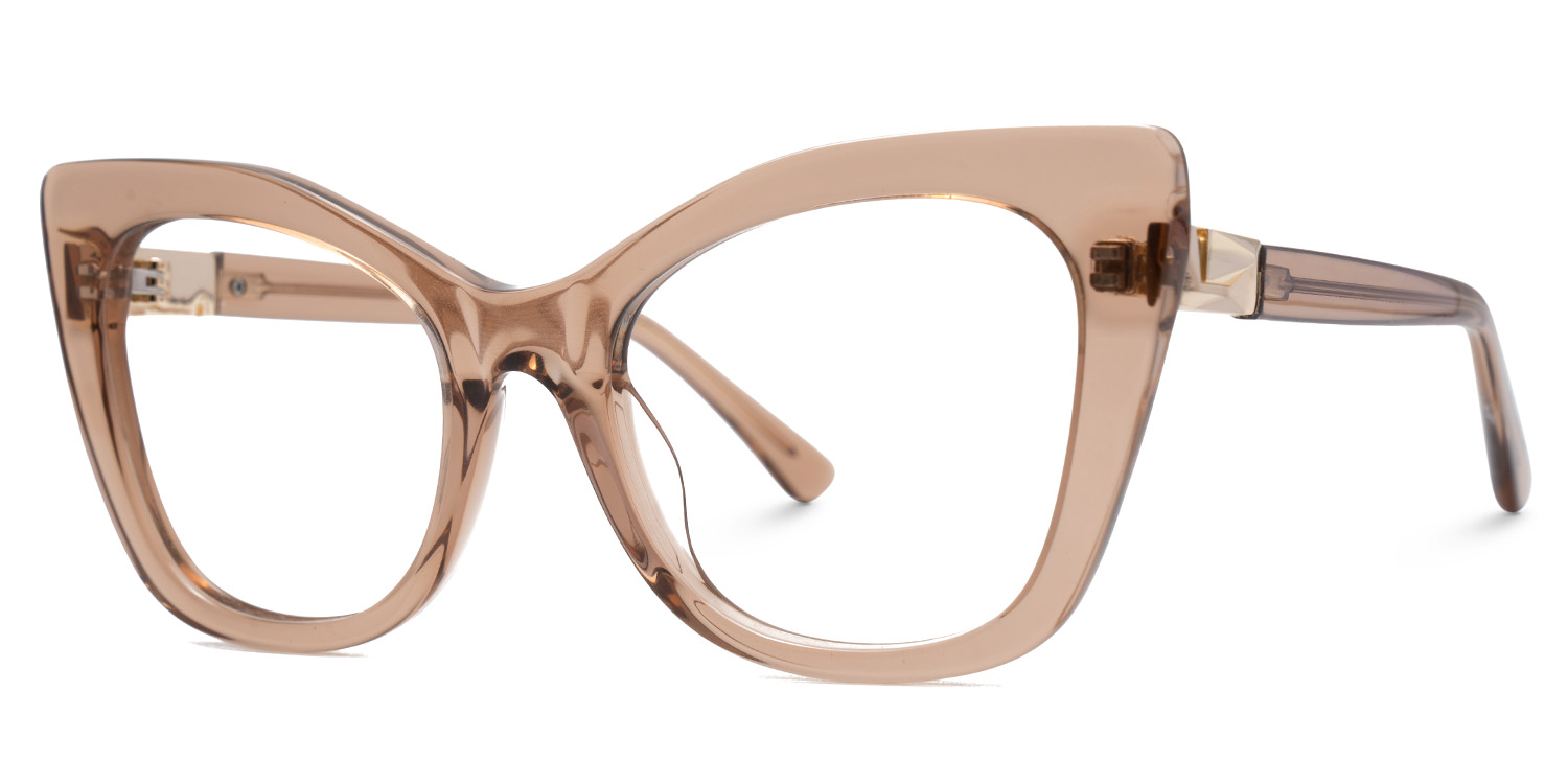 Champagne Full rim Square Eyeglasses -Vela on Sale | ZEELOOL UK1