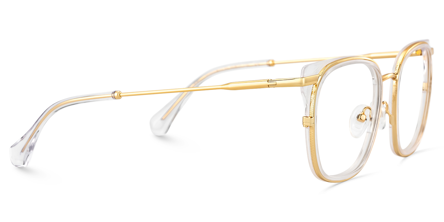 Cameron Eyeglasses in Square Crystal-gold Frame | ZEELOOL UK4