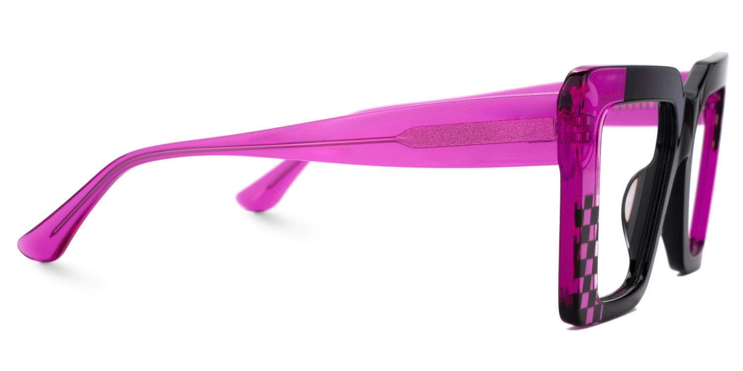 Shamika Large Purple and Black Glasses with Rectangle Frames | ZEELOOL UK2