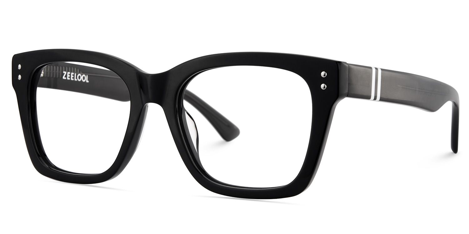 Gaydeh Black Glasses With Rectangle Shape | ZEELOOL UK3