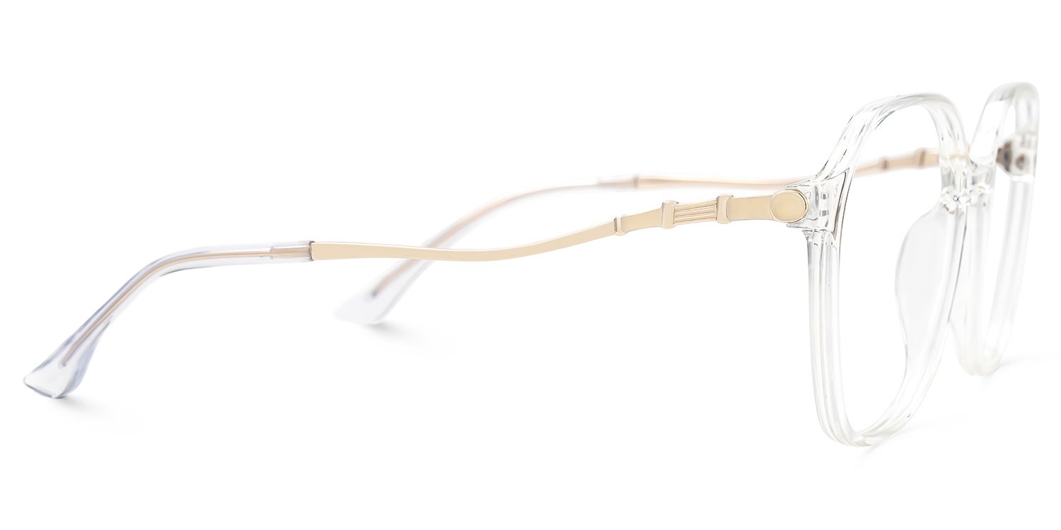 Lekesha Thin Glasses Frames with Clear in Geometric Design | ZEELOOL UK2